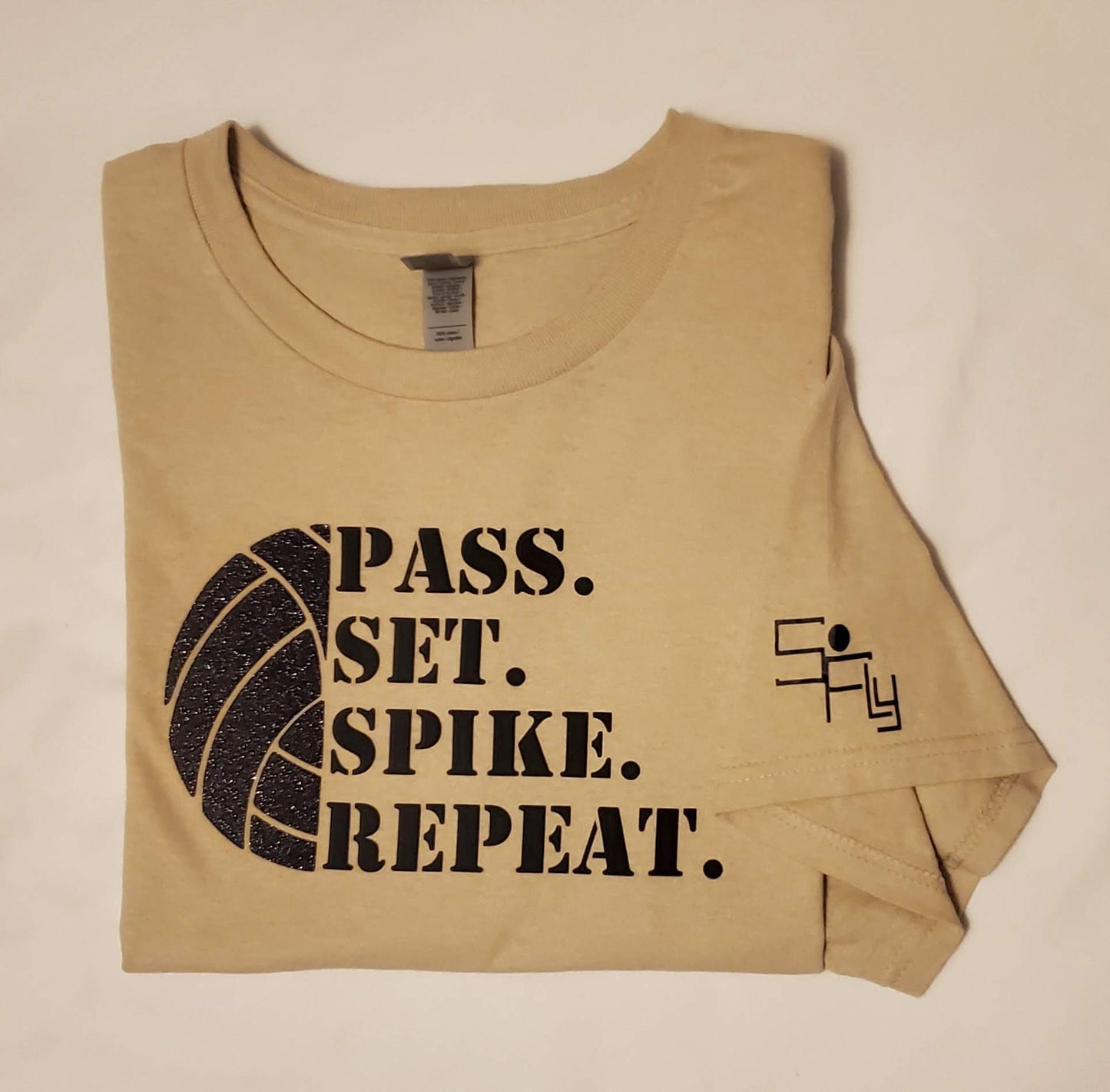 SoFly VOLLEYBALL T-SHIRT pass, set, spike, repeat w/glitter