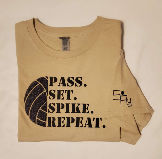 SoFly VOLLEYBALL T-SHIRT pass, set, spike, repeat w/glitter