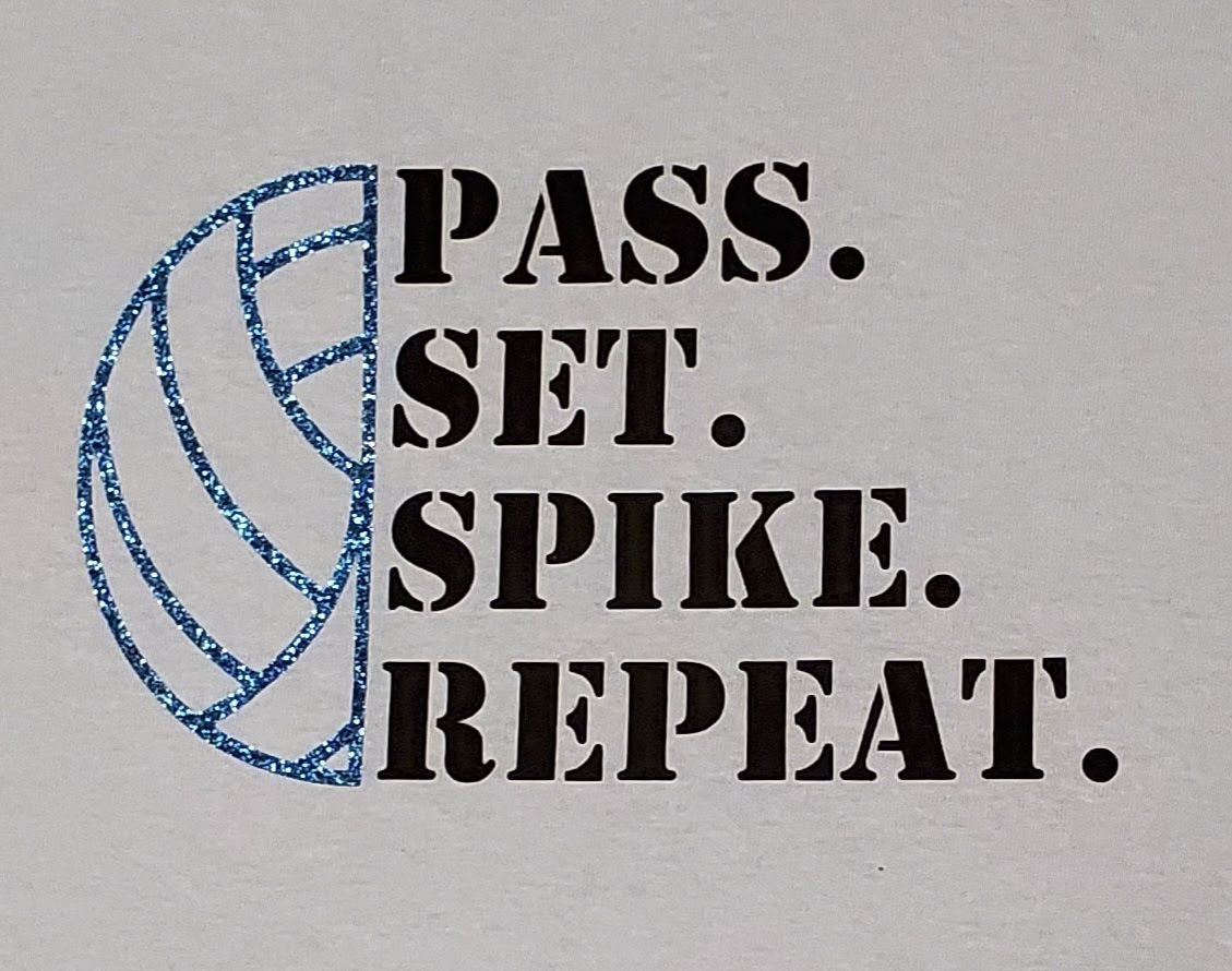 SoFly VOLLEYBALL HOODIE pass, set, spike, repeat w/glitter