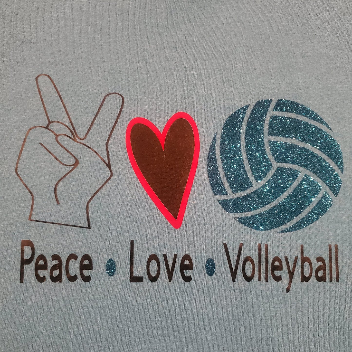 SoFly VOLLEYBALL SWEATSHIRT peace, love, volleyball w/glitter