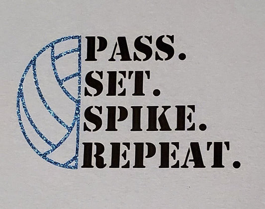 SoFly VOLLEYBALL SWEATSHIRT pass, set, spike, repeat w/glitter