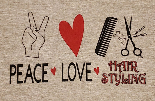COMETOLOGY SWEATSHIRT peace, love, hair styling