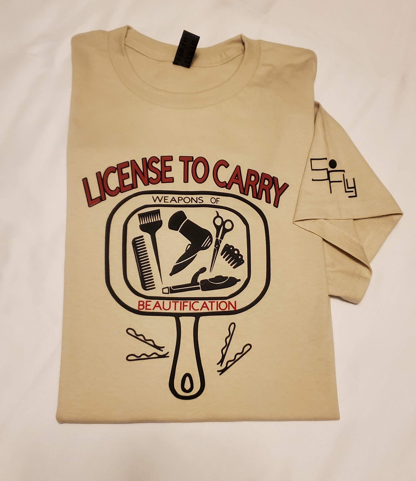 COSMETOLOGY T-SHIRT license to carry mirror