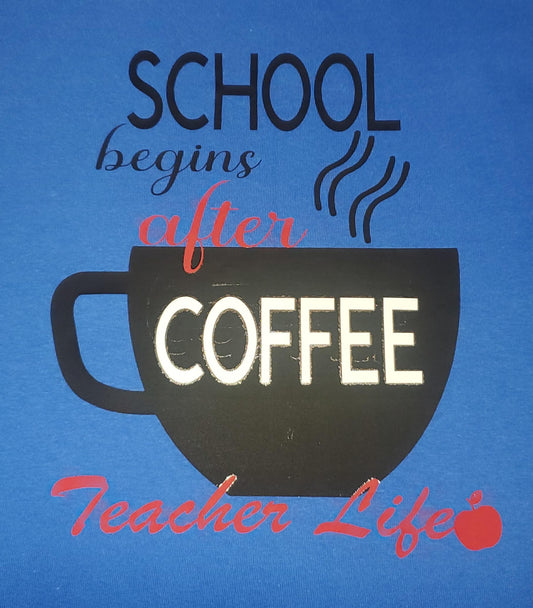 TEACHERS / EDUCATORS HOODIE school begins AFTER  coffee