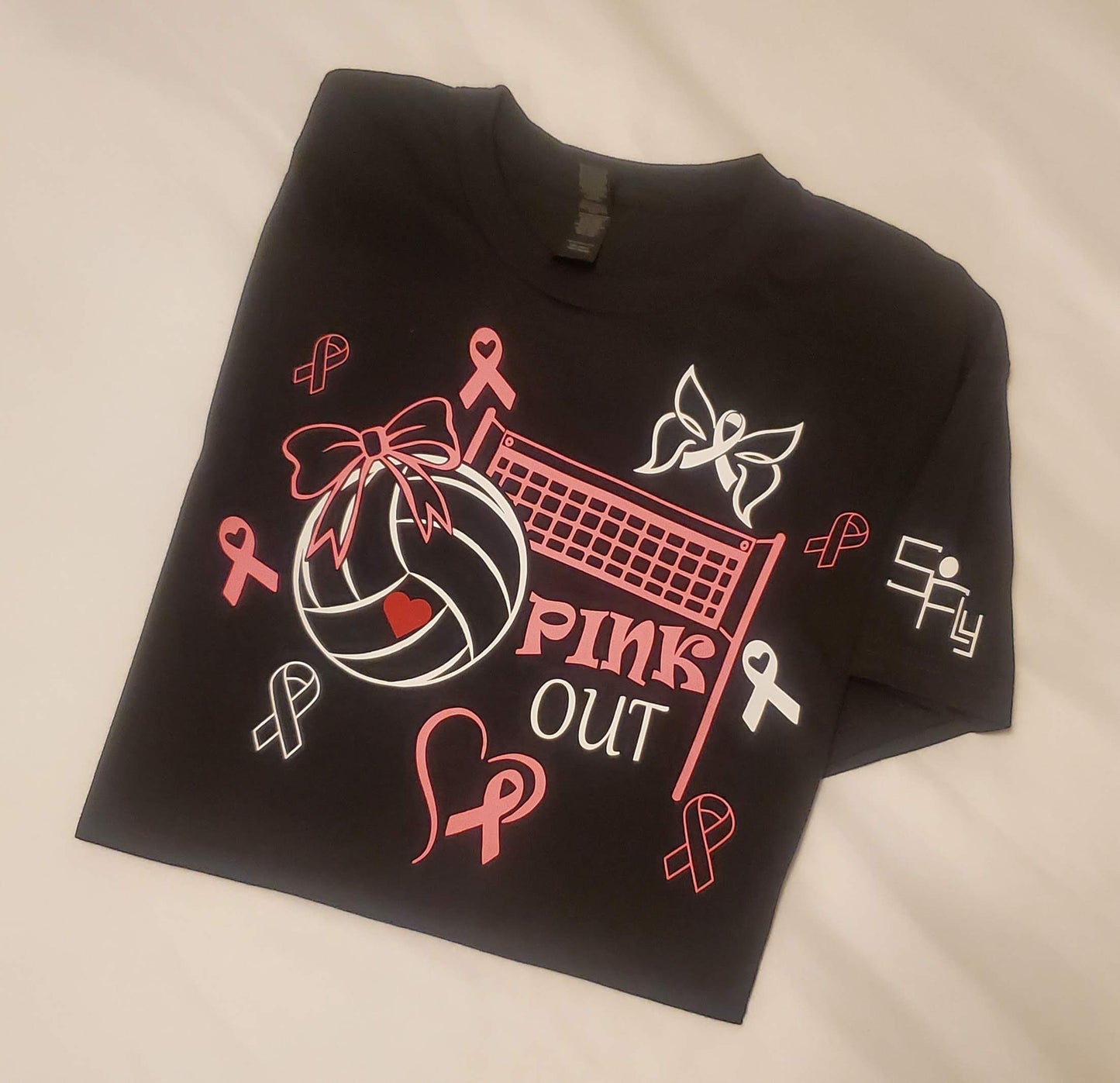 SoFly VOLLEYBALL T-SHIRT pink out w/ribbons