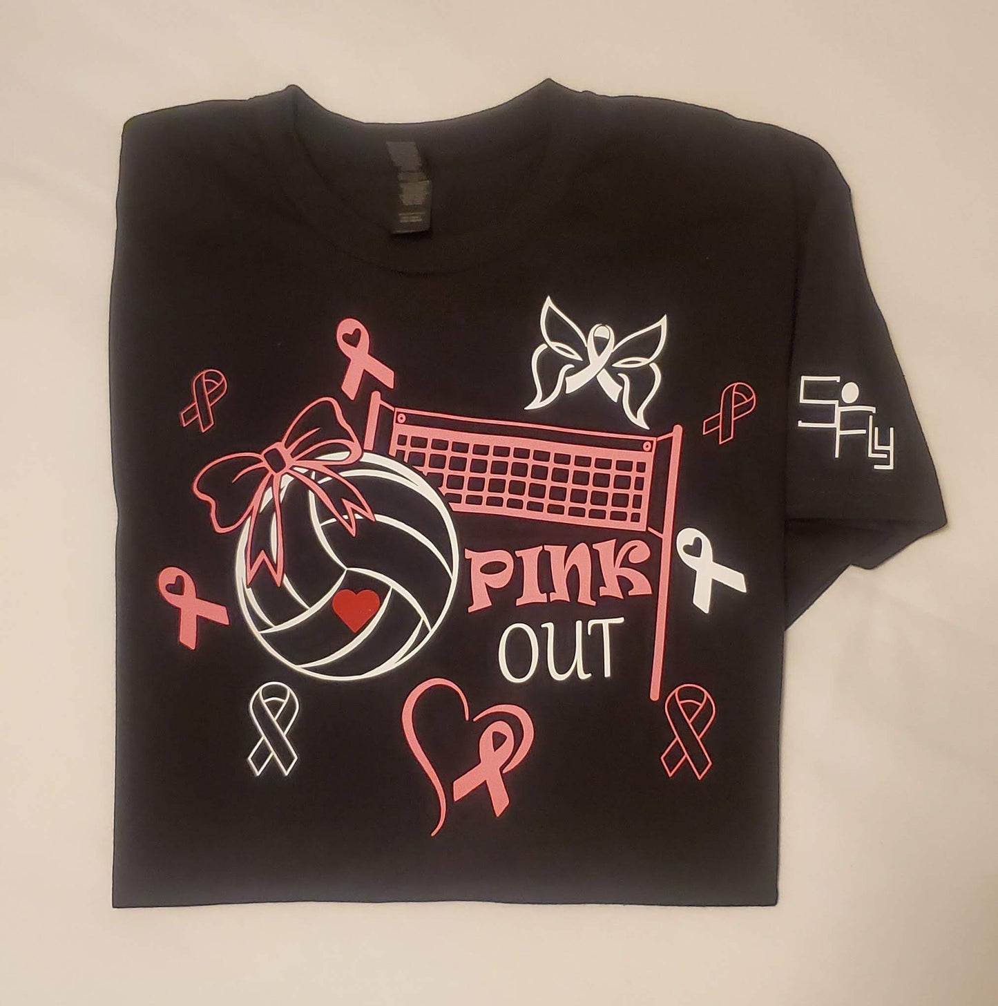 SoFly VOLLEYBALL T-SHIRT pink out w/ribbons